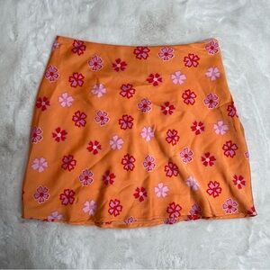 NWT Cotton On High Waisted Orange Floral Skirt